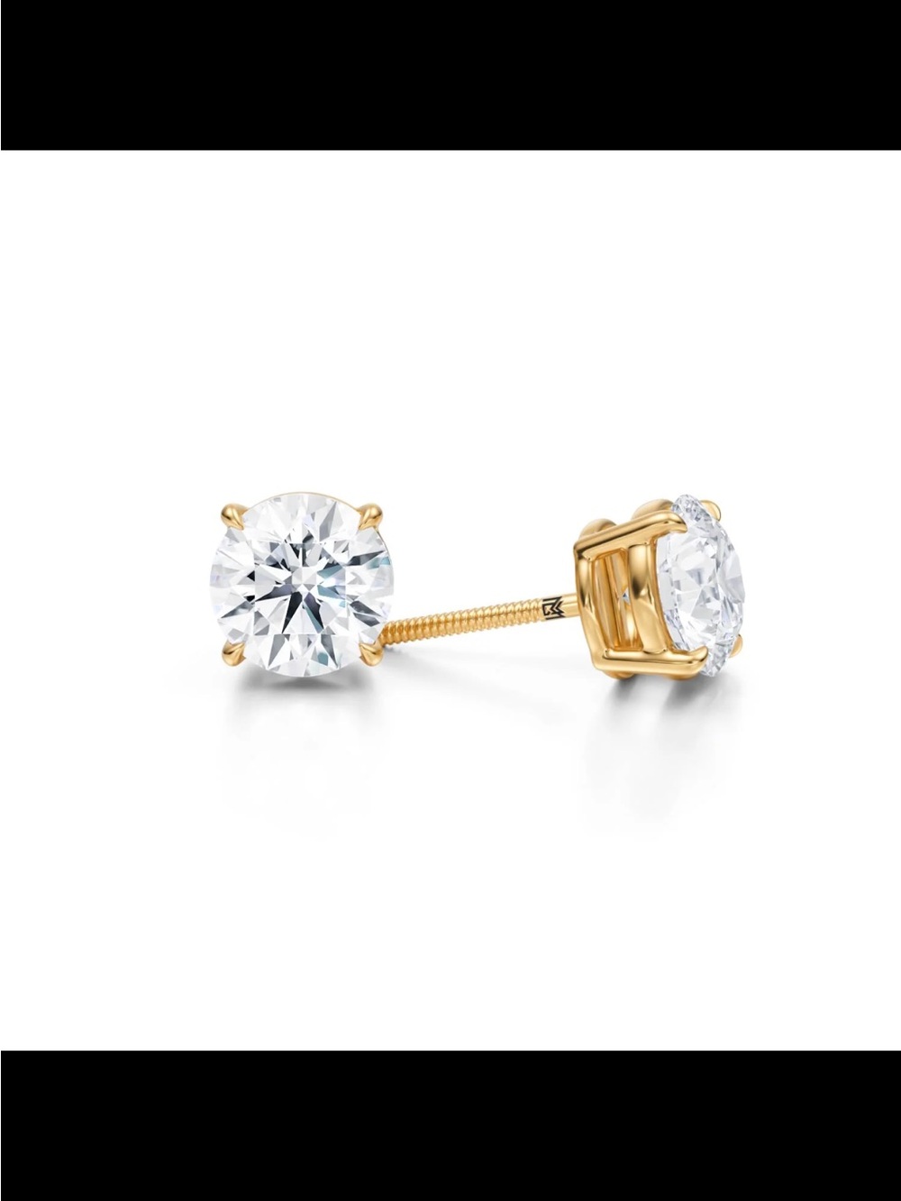 3 carat. Classic Round lab grown diamond earrings